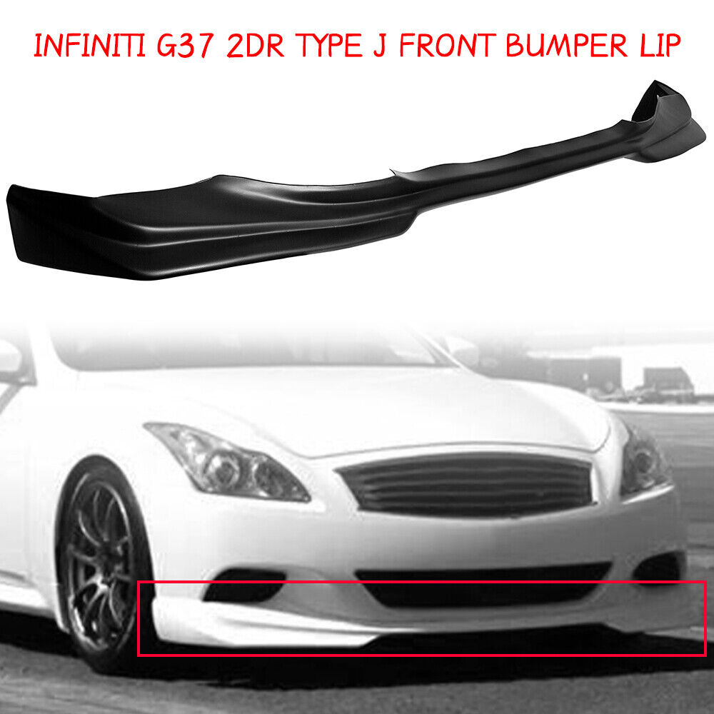 For 08-14 Infiniti G37 Coupe Q60 J Style Front Bumper Lip Spoiler Unpainted 2-DR