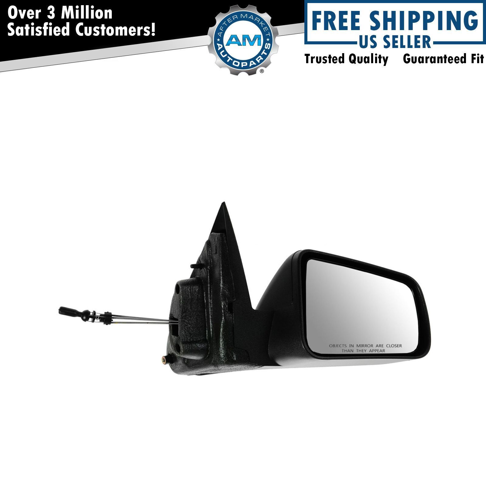 Mirror Manual Lever Black Textured Passenger Side Right RH for 08-11 Ford Focus