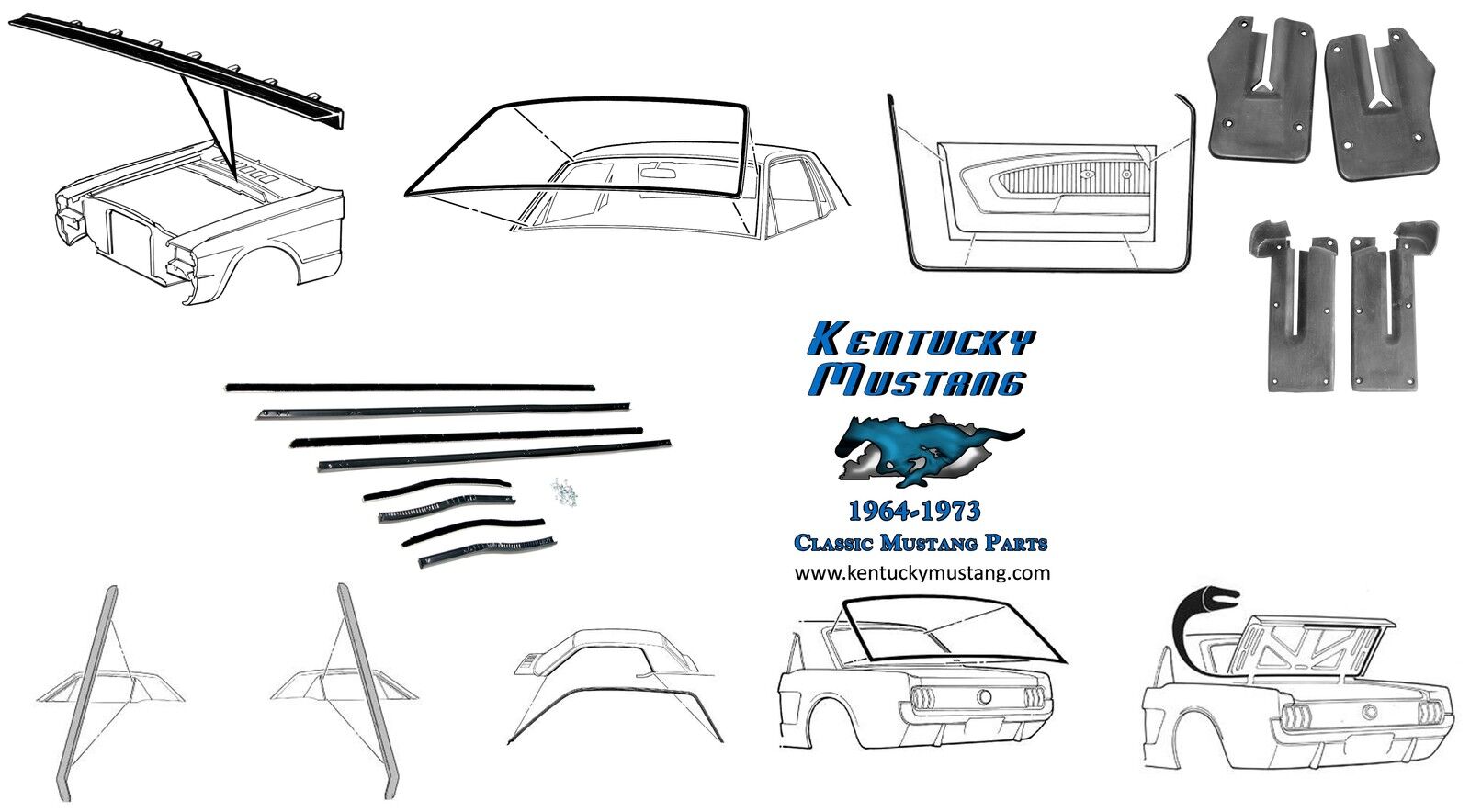 Mustang Weatherstrip Kit With Windowfelts Coupe 1964 1965 1966
