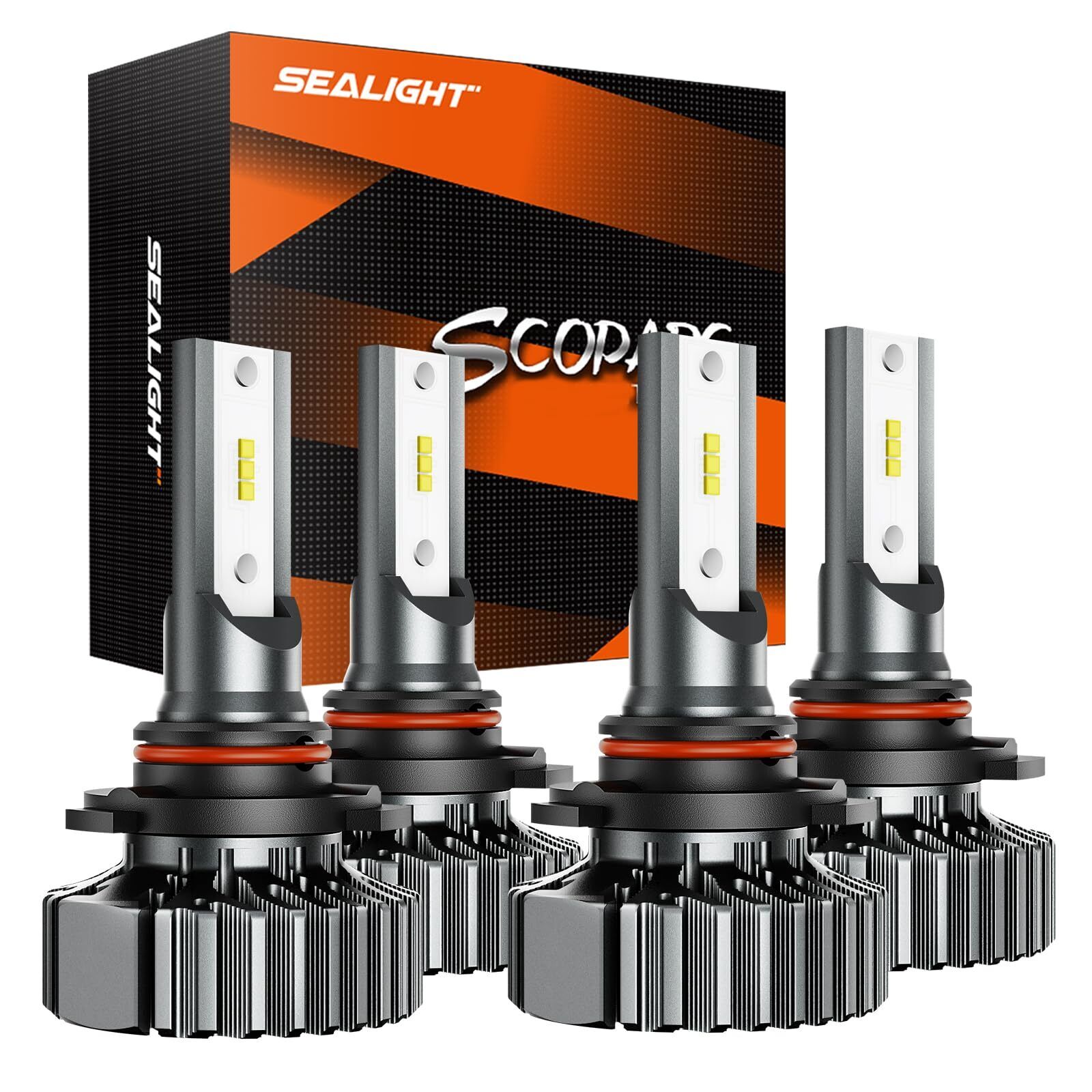 4 x SEALIGHT 9005/HB3 9006/HB4 60W 6000K White IP67 LED Headlight Bulbs