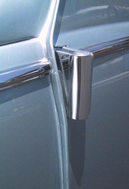 Hinge covers for VW Beetle BUG Type 1 DELUXE polished stainless steel AAC013