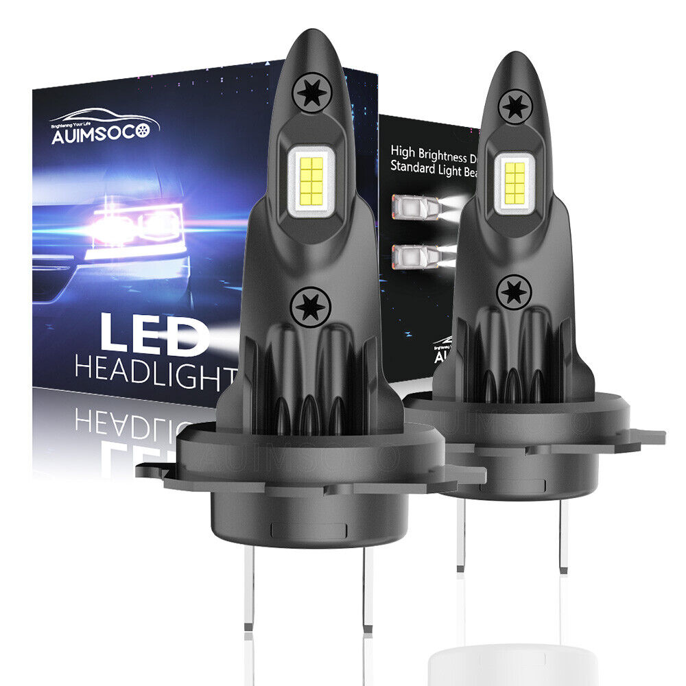 H7 LED 6500K White High/Low Beam Headlight Conversion Kit Light Bulbs Pair