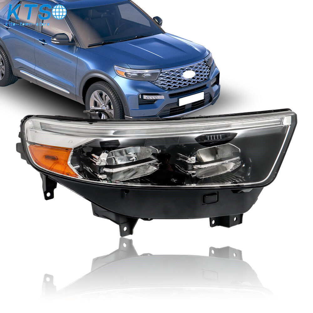 For 2020 2021-2023 Ford Explorer XLT/Limited LED Headlight W/DRL Black Right RH