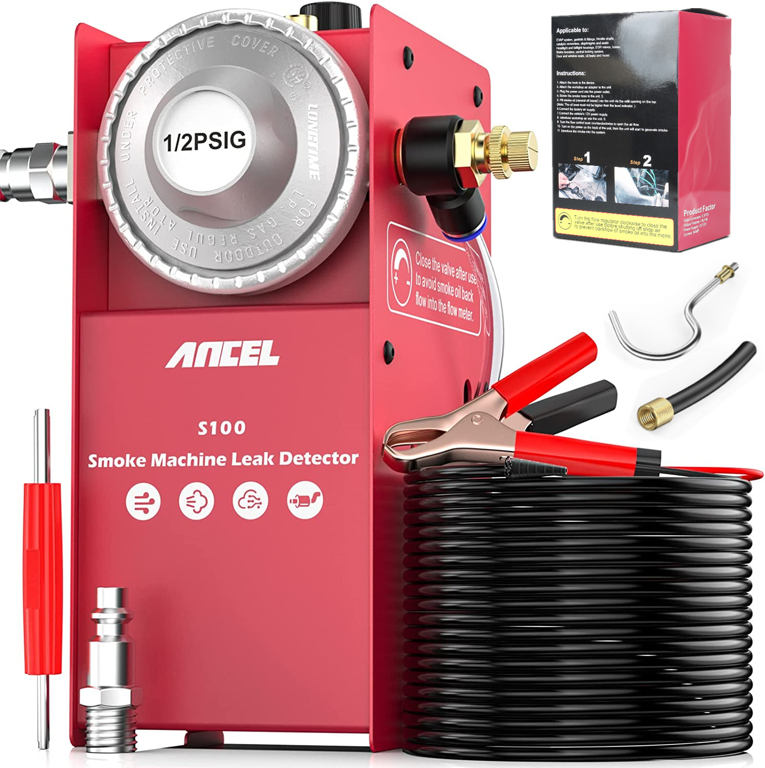 Car Fuel Pipe Leak Tester Evap Smoke Machine Automotive Smoke Detector Tool Kit