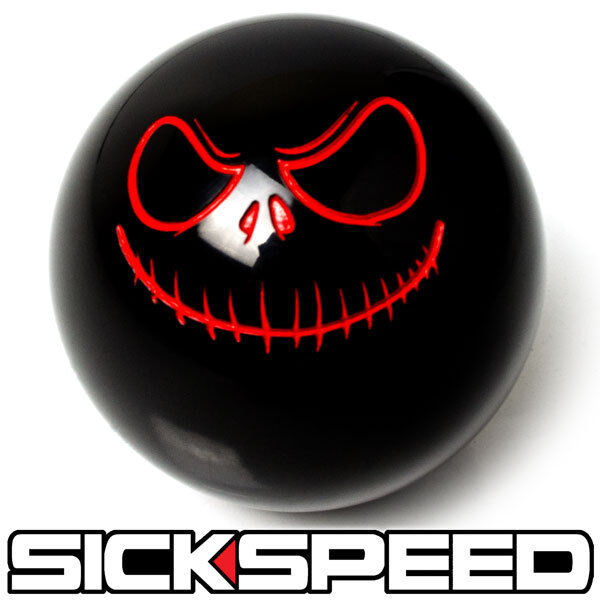 BLACK/RED EVIL JACK SMILEY SHIFT KNOB AUTO/AUTOMATIC THROW SHIFTER 8X1.25 K49