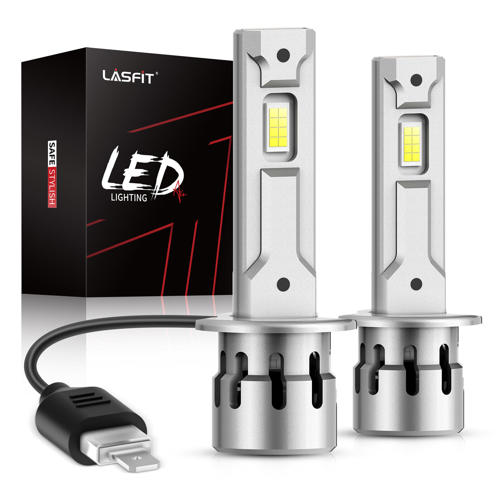 Lasfit H1 LED Headlights Bulb High Beam 60W 7000LM Super Bright LAair Series