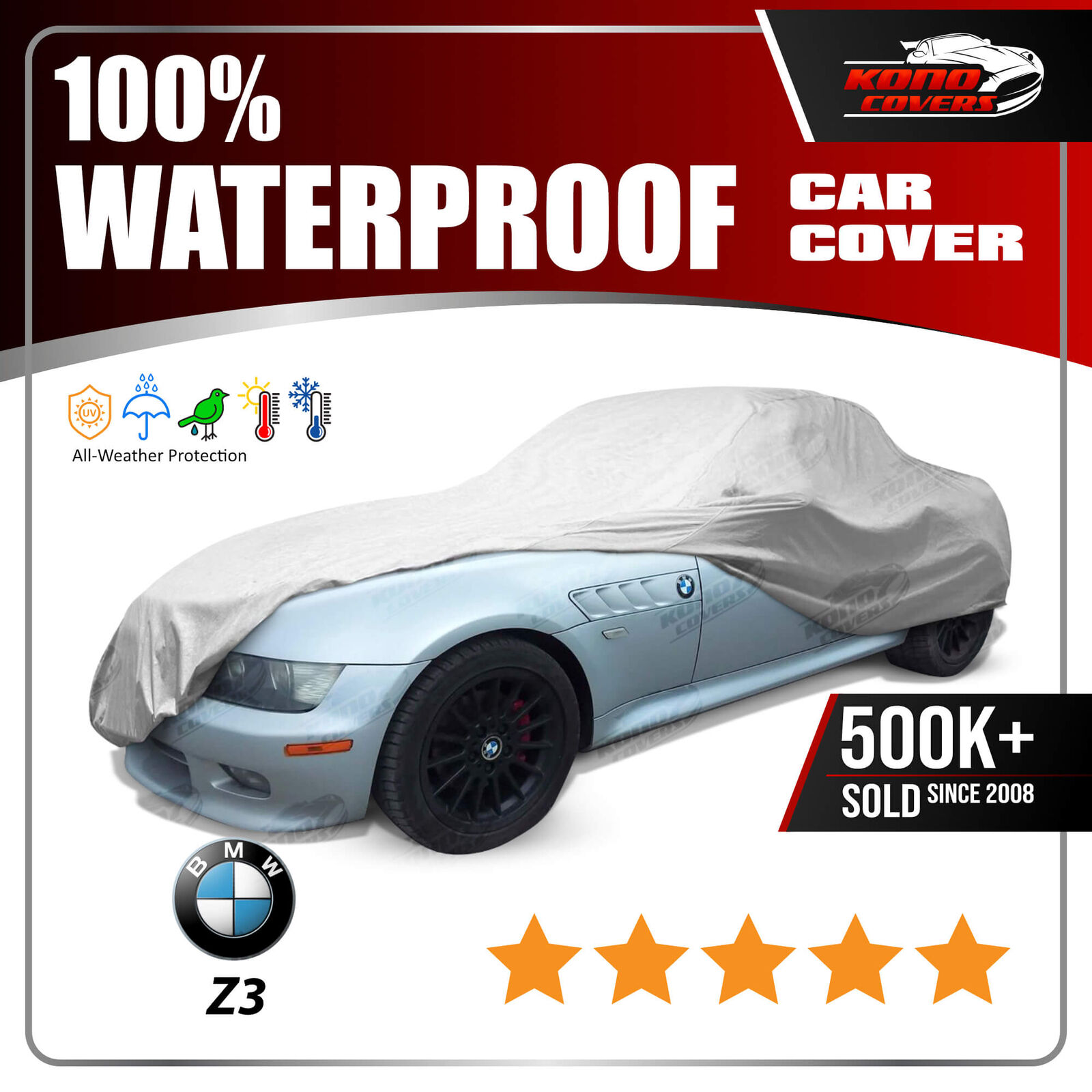1996-2002 BMW Z3 6 Layer Car Cover Fitted Water Proof Snow Rain UV Sun Dust