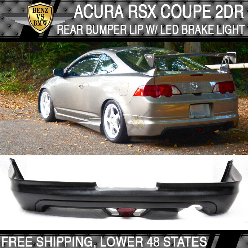 Fits Acura RSX Coupe 02-04 Mugen Style Rear Bumper Lip Spoiler + LED Brake Lamp
