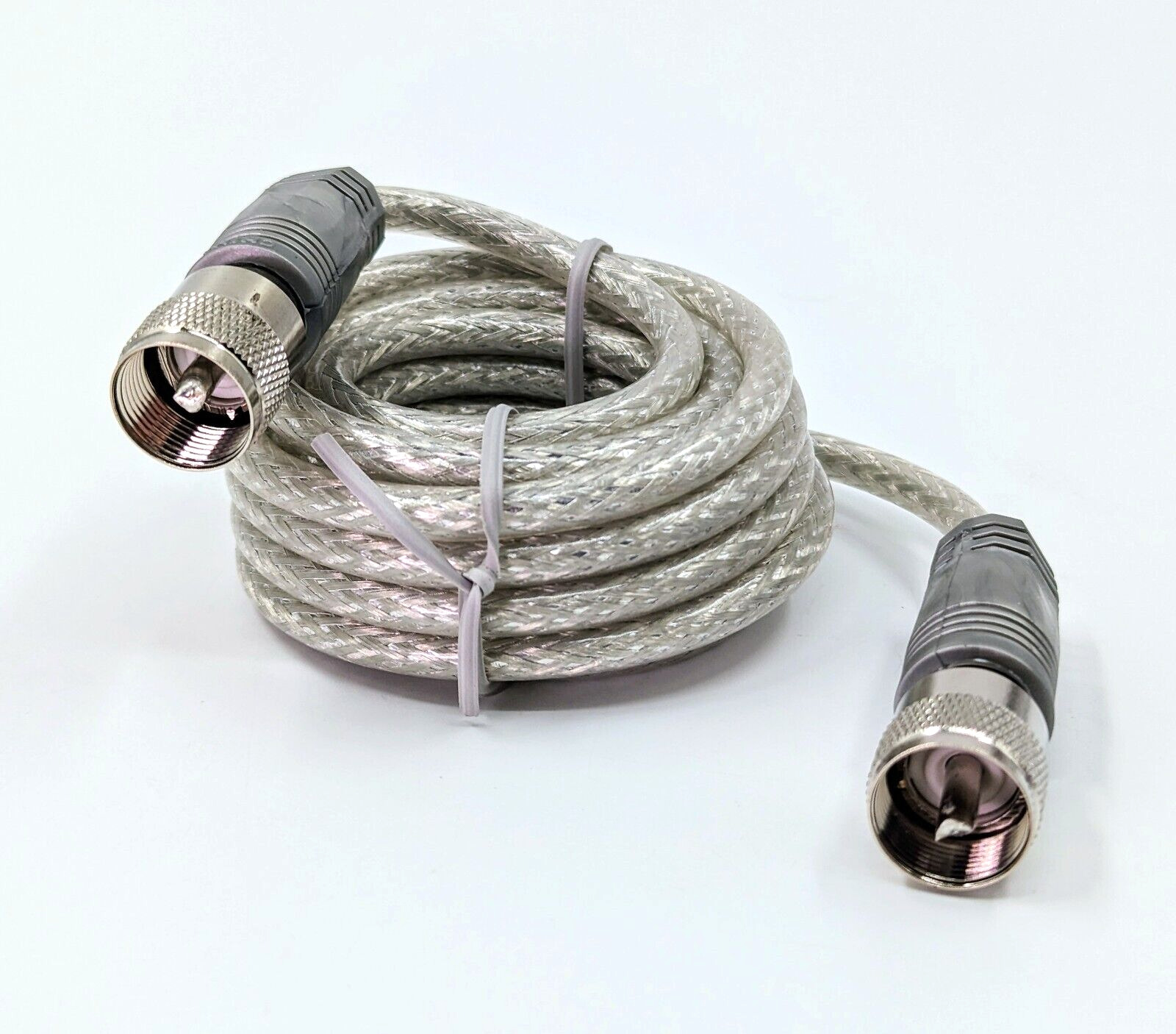 9\' CB Antenna Mini-8 Coax Silver Cable w/PL-259 Connectors by TruckSpec®