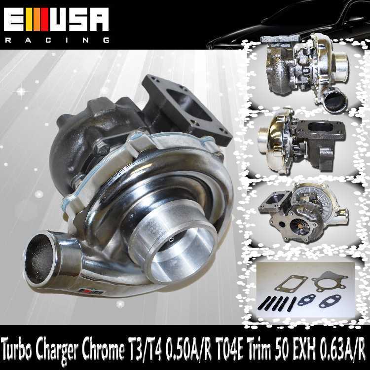 T3/T4 Chrome Turbo Charger .50 A/R T04E T3 T4 STAGE 3 RSX K20 RB25 Miata HP 450