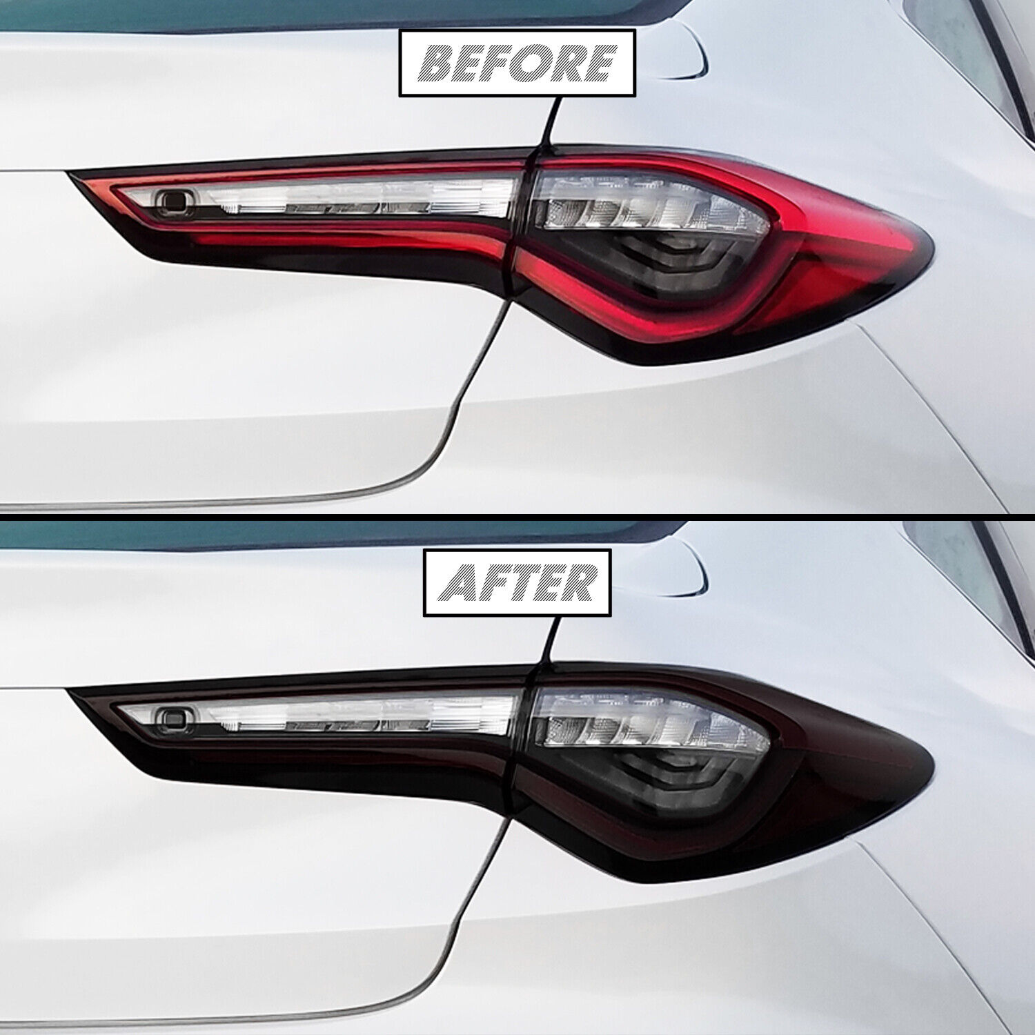 FOR 21-22 Acura TLX Tail Light Cutout & Reflector SMOKE Vinyl Tint Overlays