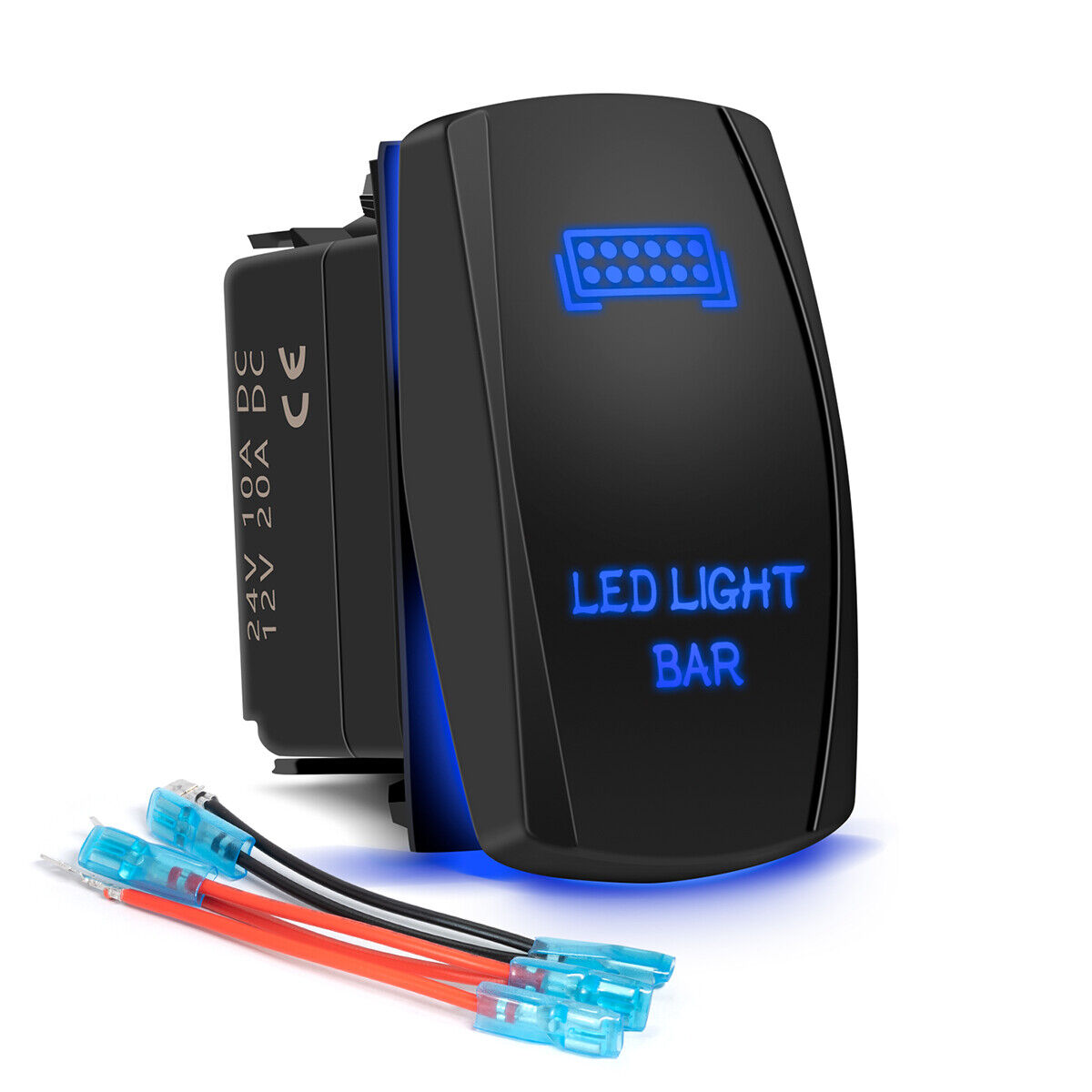 Blue LED Backlit Light Bar Control Rocker Toggle Switch For ATV UTV ARB Carling