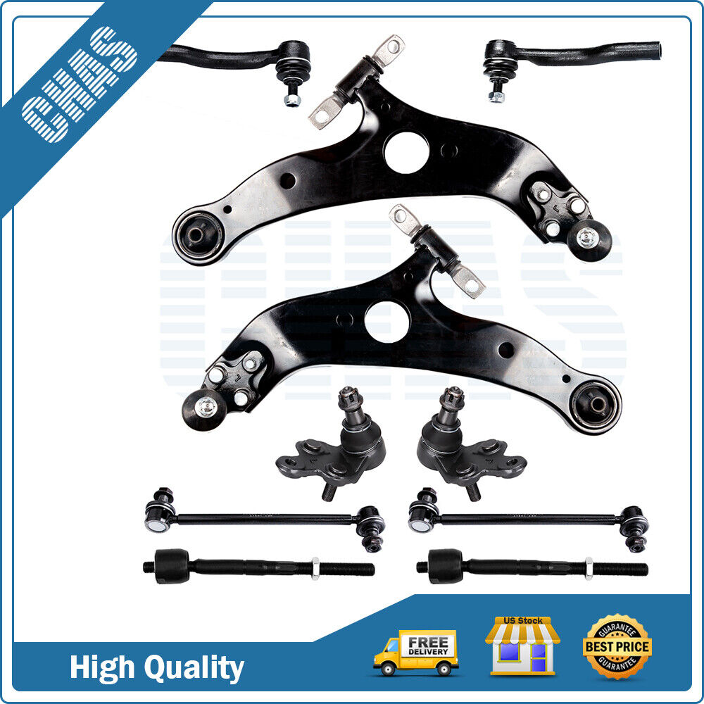 10x Front Lower Control Arm And Ball Joint Sway Bar For 2004-2010 Toyota Sienna