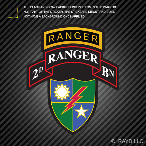 2nd Ranger BN with 75th Ranger Regiment Insignia Sticker battalion rangers 2d