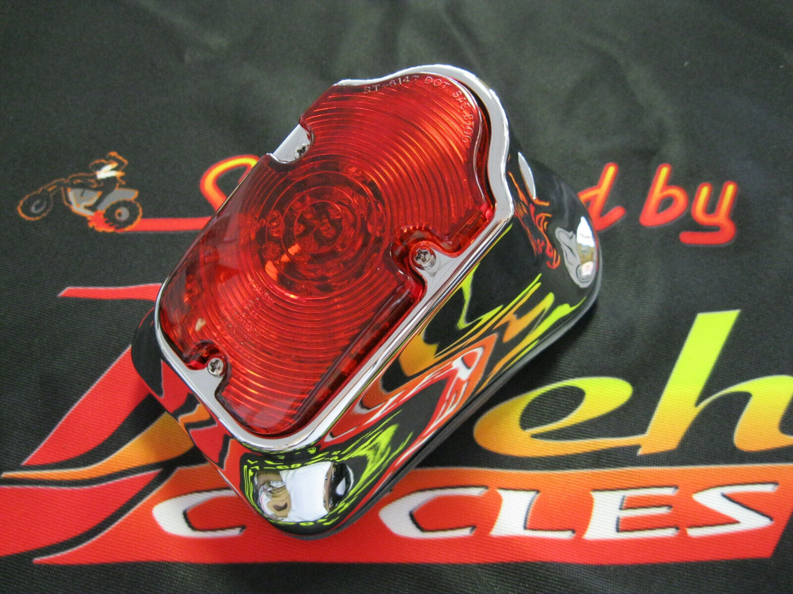 Ultima Chrome Plated Wide Tombstone Taillight for Big Twin & Sportster 1973-1998