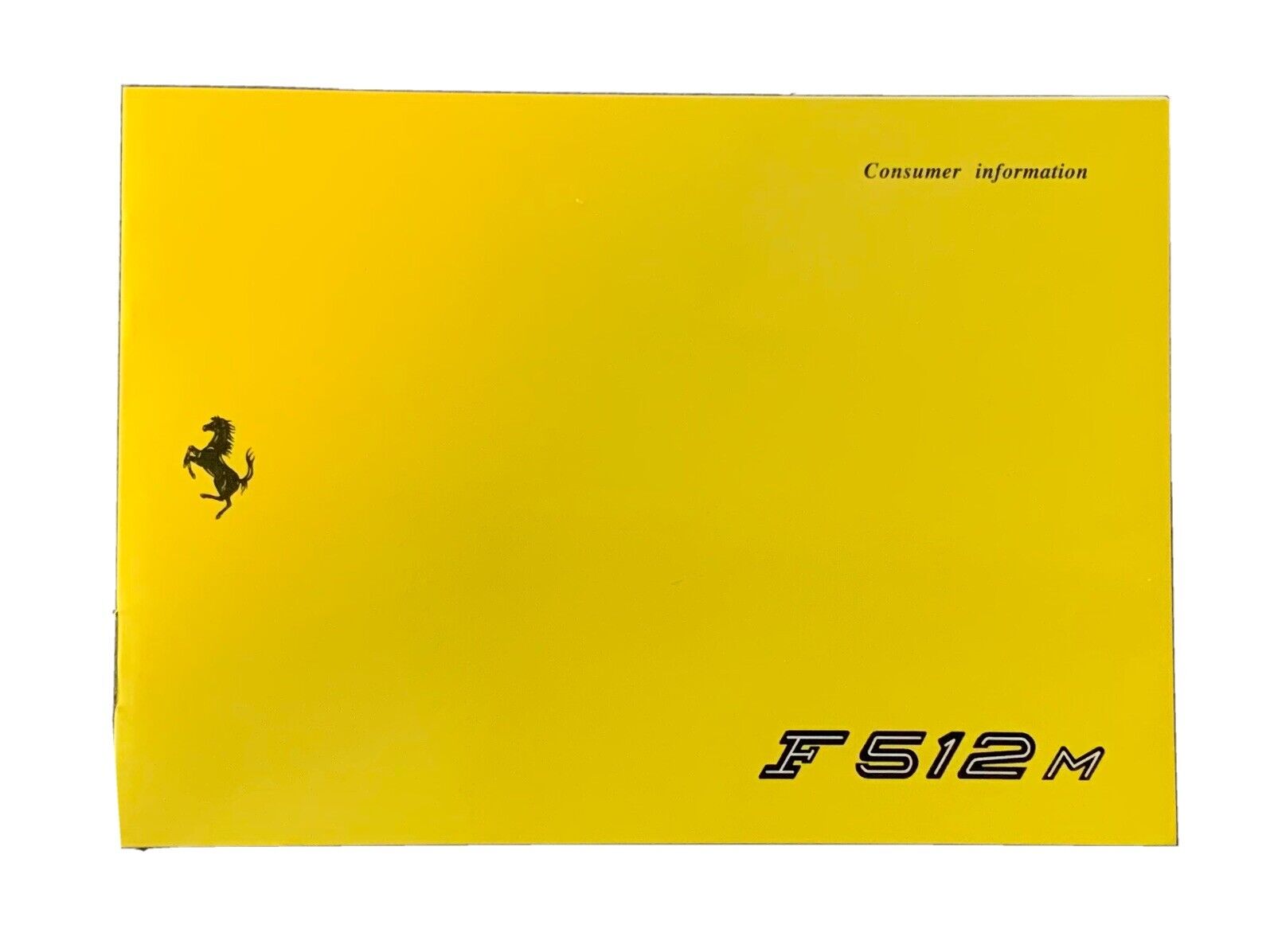 Ferrari F512M Consumer Information (901/94); booklet manual. Original 