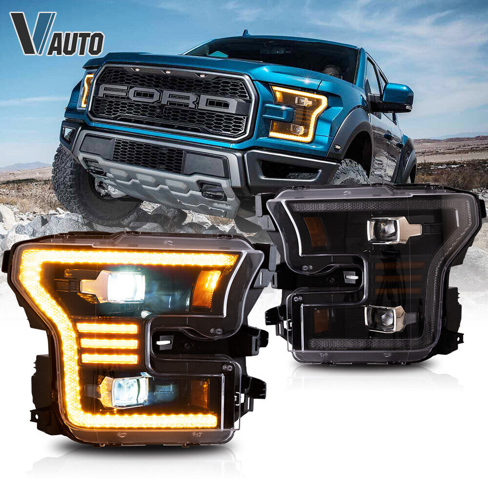 VLAND LED Headlights Fit For Ford F150 2015-2017 & Ford Raptor 2016-2021 Set