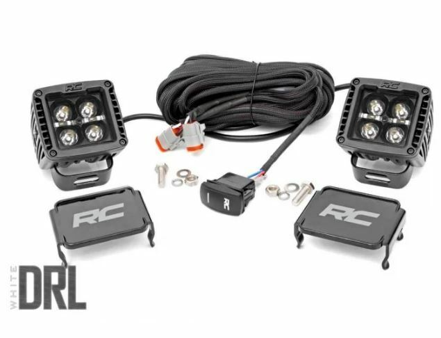 S&D  2-INCH SQUARE CREE LED LIGHTS - (PAIR | BLACK SERIES W/ WHITE DRL)