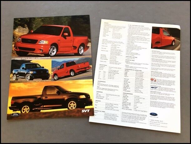 2000 Ford SVT Lightning Pickup F-150 Truck Original 1-page Brochure Leaflet Card