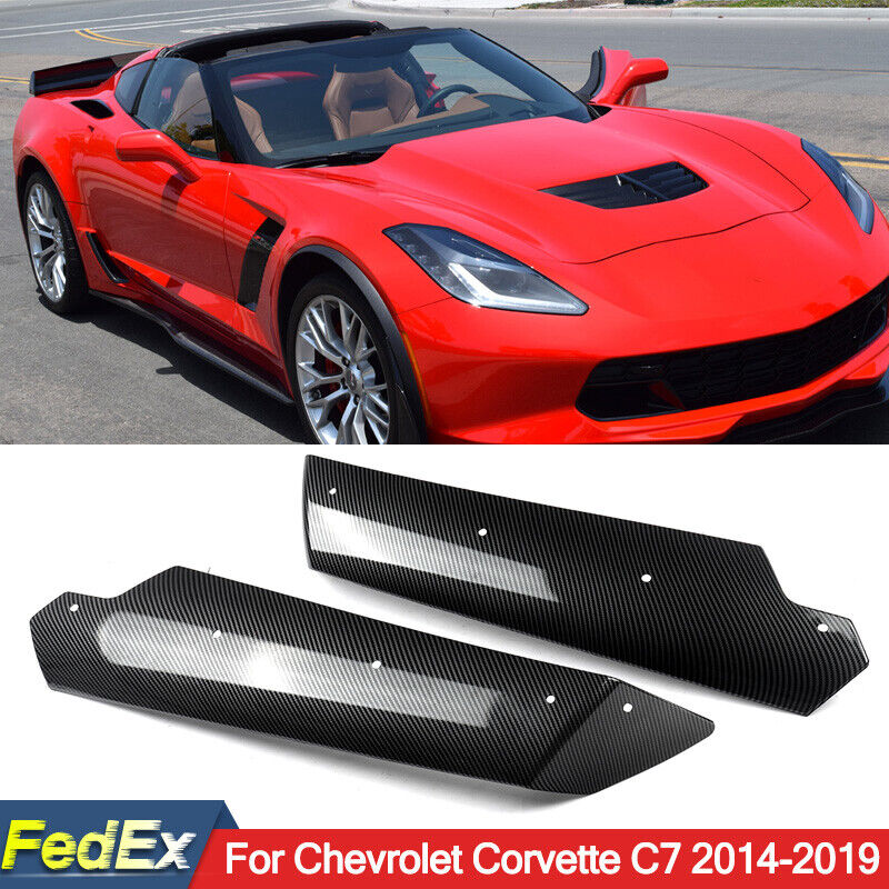 Stage 2 Rear Spoiler Winglets Wing For 2014-2019 Chevrolet C7 Carbon Fiber Look