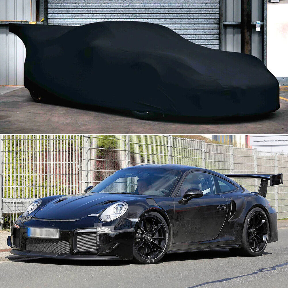 Indoor Car Cover Stain Stretch Dust-proof Custom Black For Porsche 911 GT2 GT3