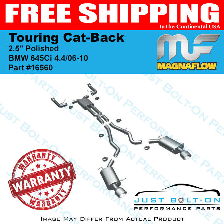 Magnaflow 2.5in Touring Exhaust Polished for 04-05 BMW 645Ci 4.4/06-10 650i 4.8