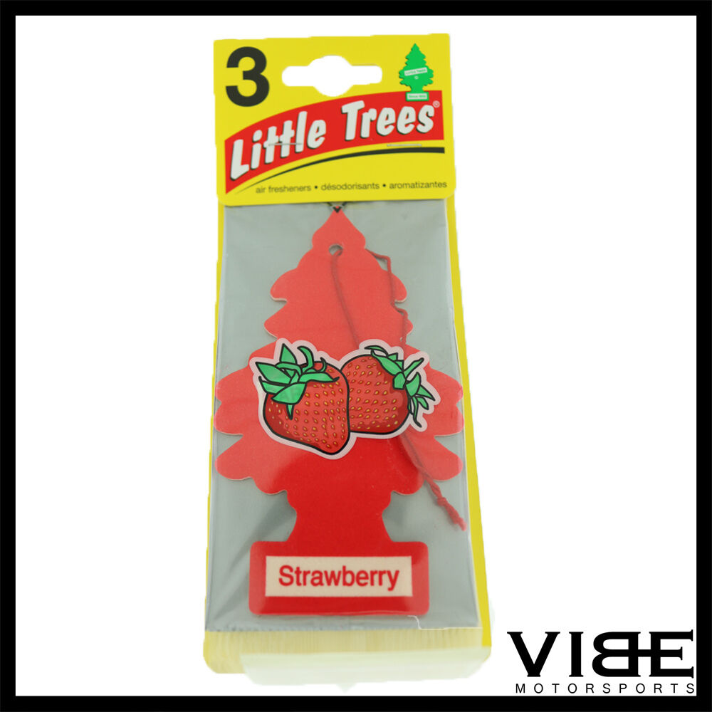 Little Trees Car Home Office Hanging Air Freshener Strawberry (Pack of 3)