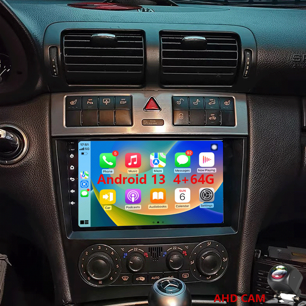4-64G Android 13 For Mercedes-Benz C CLK CLC G-Class W203 W209 Carplay Car Radio
