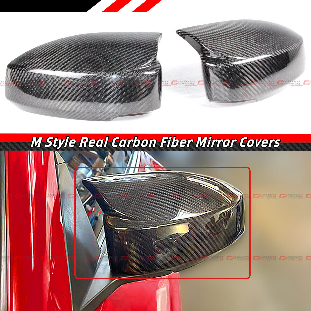 FOR 2003-09 NISSAN 350Z Z33 M STYLE REAL CARBON FIBER SIDE MIRROR COVER CAP