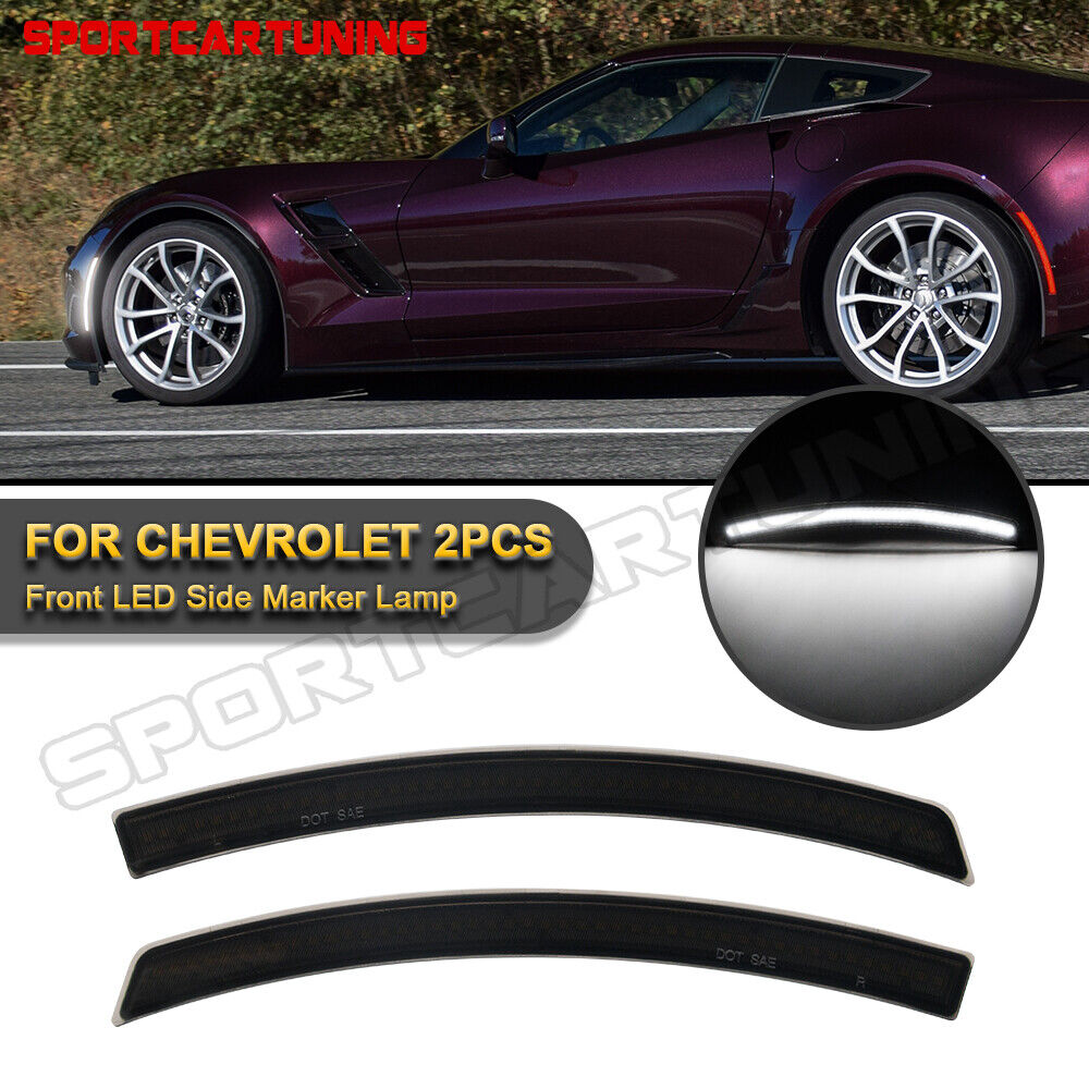 Smoked Lens Front LED Side Marker Signal Light For 2014-2019 C7 Corvette 2277119