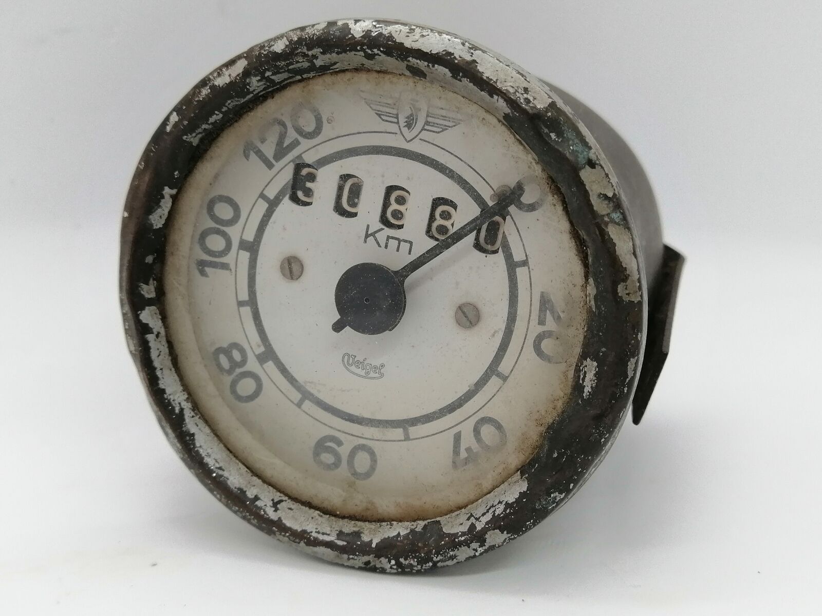 Vintage Antique VEIGEL speedometer Odometer kilometer 120km/h white dial rare