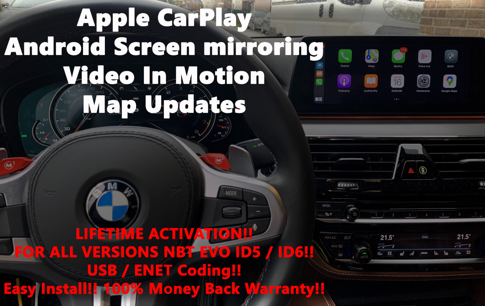BMW EVO ID 5/6 - Apple CarPlay, Android Screen Mirroring, Video in Motion + Maps