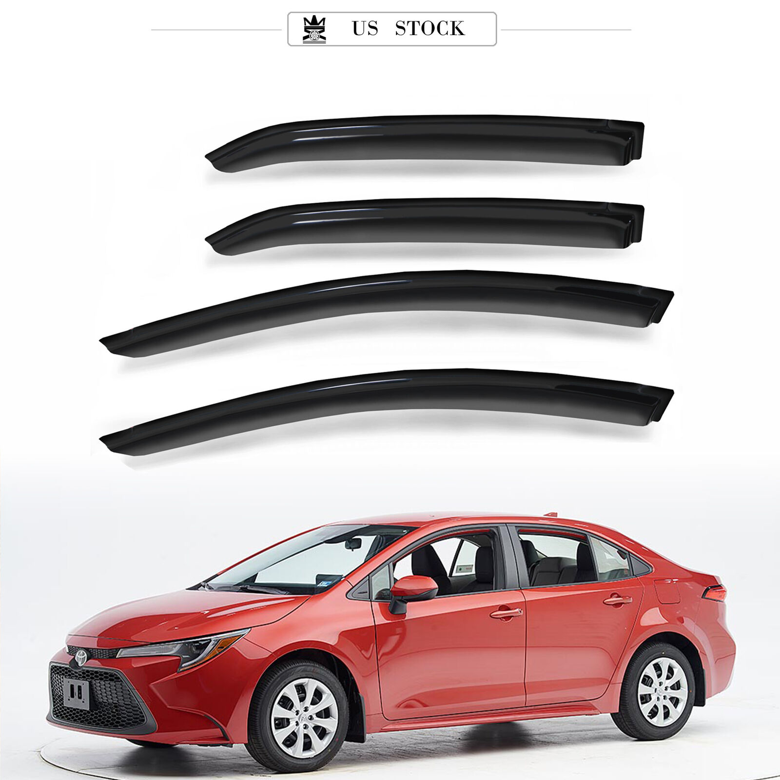 Dark Smoke Rain Guards Vent Shade Window Visors fit for 2014-2019 Toyota Corolla