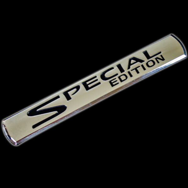 CHROME METAL SPECIAL EDITION TRUNK REAR BADGE NAME PLATE EMBLEM BLACK INLAY