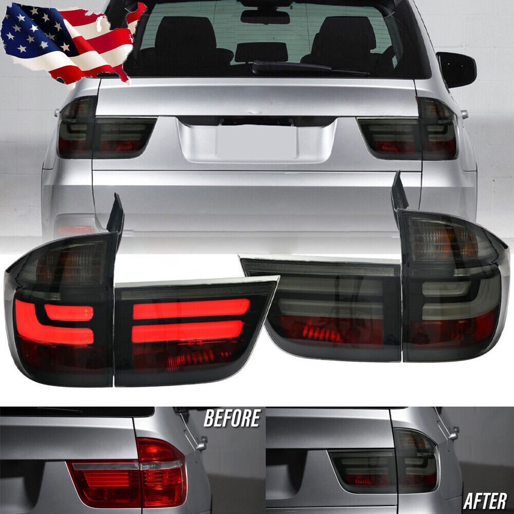 Smoked LED Tail Light Set For 2007 2008-2013 BMW E70 X5 Rear Brake Stop Lamp New