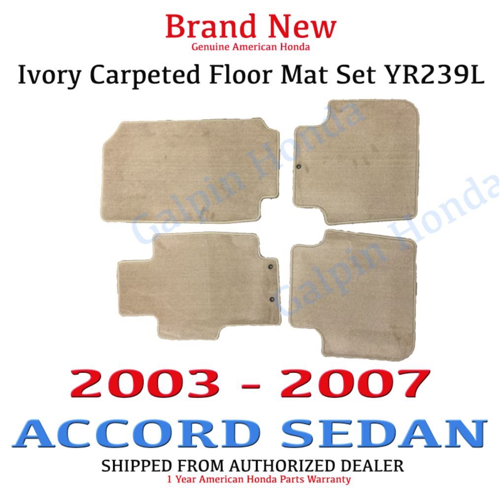 Genuine OEM Honda Accord 4dr Tan Carpet Floor Mat Set 2003-2007  83600-SDA-A02ZC