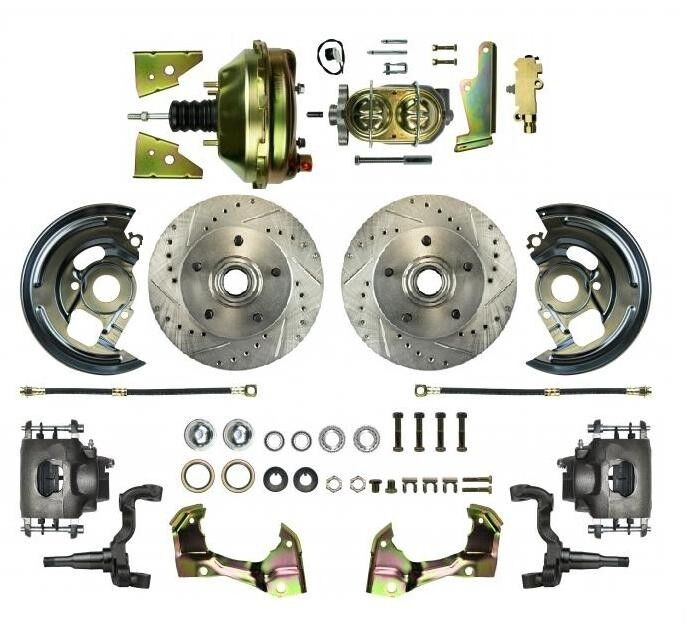 1964-1974 GM A, F, X -BODY - POWER DISC BRAKE CONVERSION KIT - DRILLED / SLOTTED