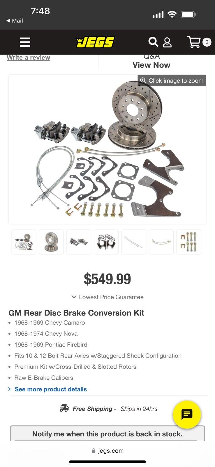 rear disk brake conversion kit GM 10/12 Bolt