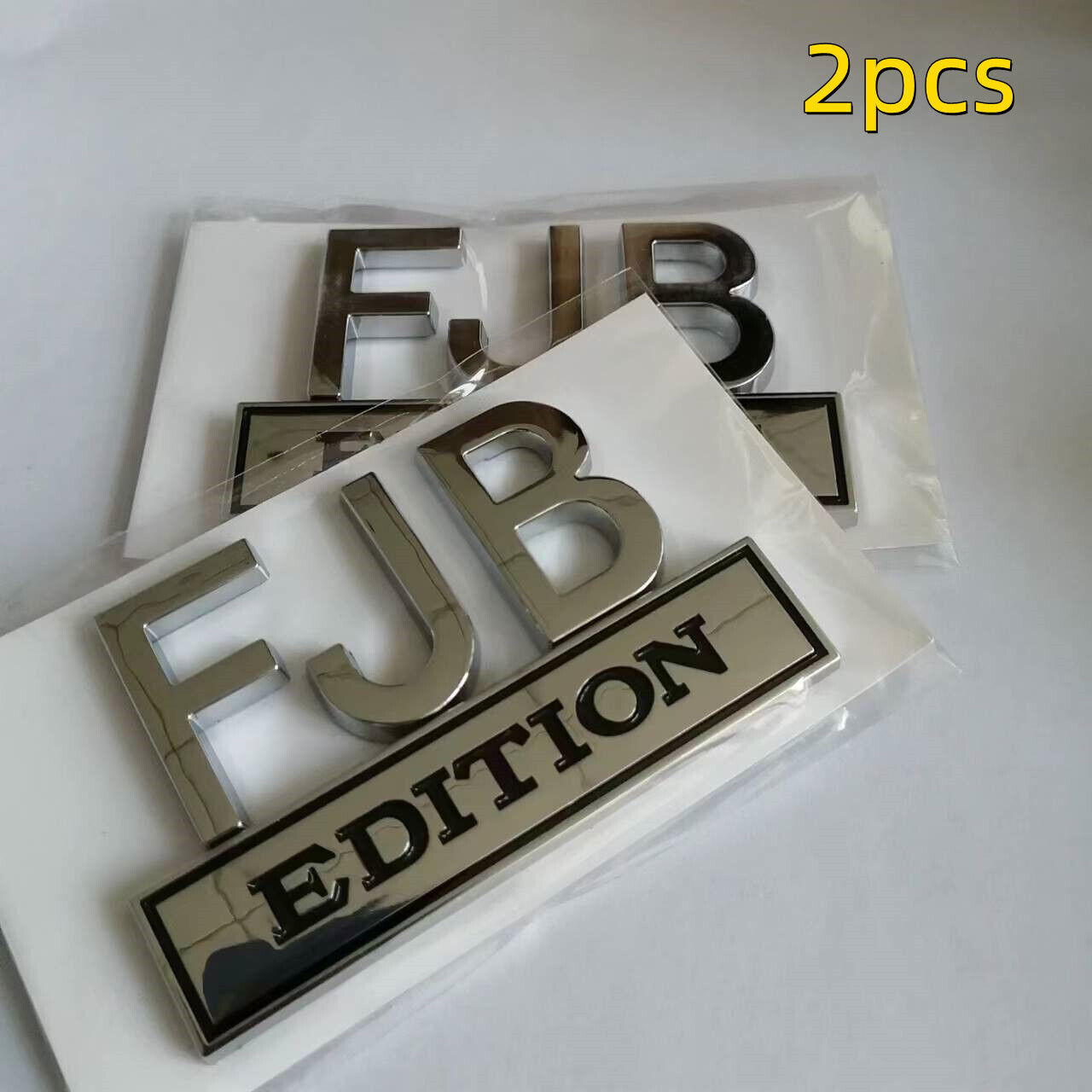 2PCS FJB Edition 3D Letters Emblem Badge Truck SUV Van Car Decal Bumper Sticker