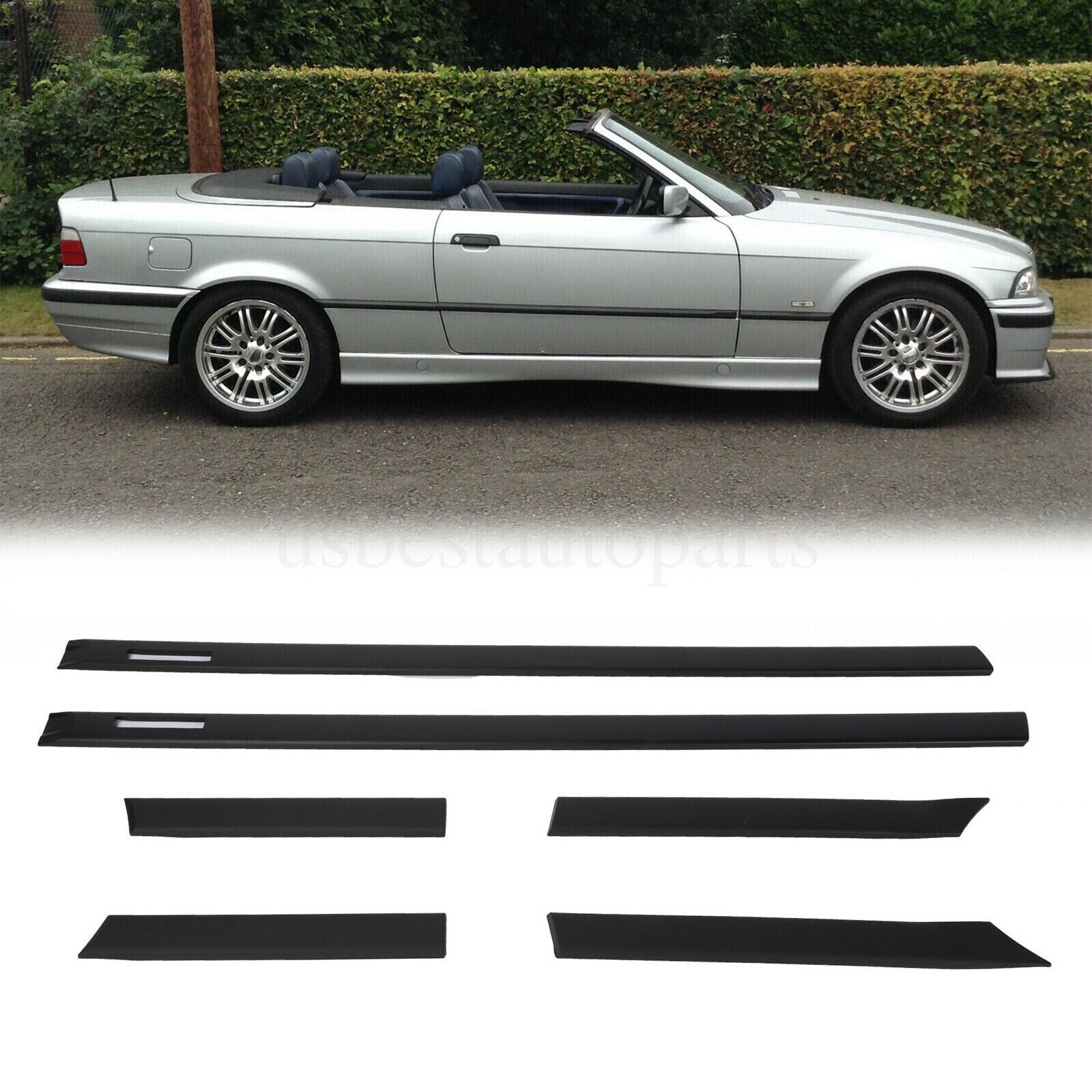 For BMW 1992-1998 E36 M3 style COUPE 2D BODY SIDE MOLDING MOULDING TRIM 2DOOR