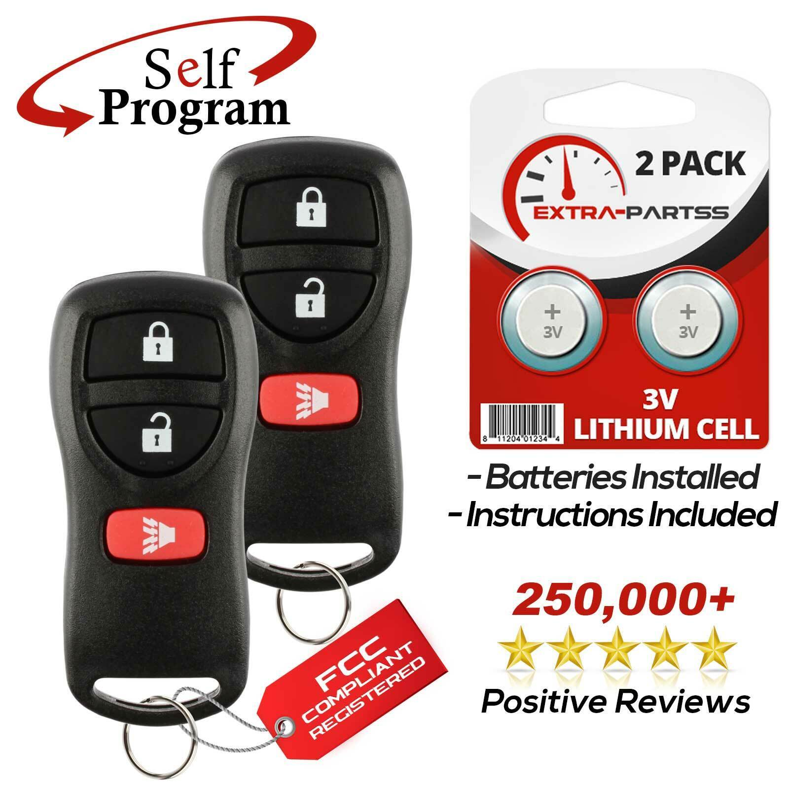 2 For 2007 2008 2009 2010 2011 2012 Nissan Sentra Remote Keyless Entry Key Fob