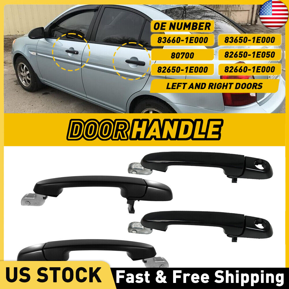 4 X New Front + Rear Outside Exterior Door Handle For 2006-2011 Hyundai Accent