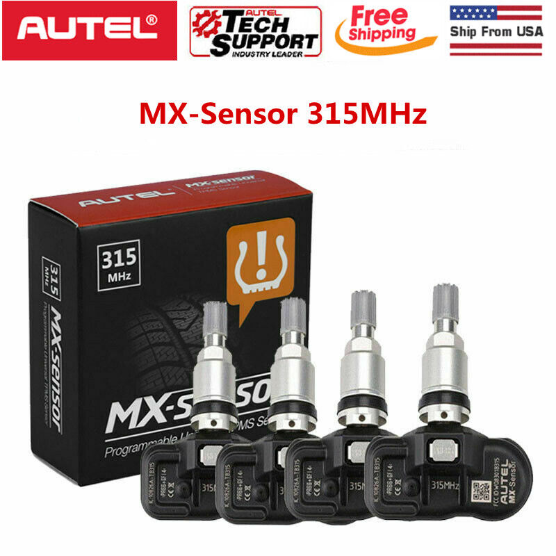 4 * Autel TPMS MX-Sensor 315MHz Programmable Universal Tire Pressure Sensor US