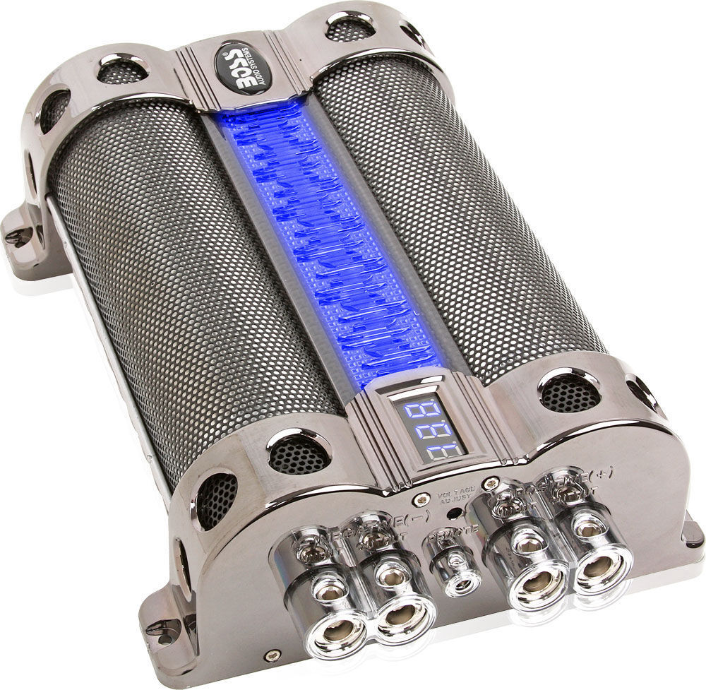 Boss Audio CAP18 Digital Hybrid 18 Farad Car Capacitor/Cap w/ Blue Illumination