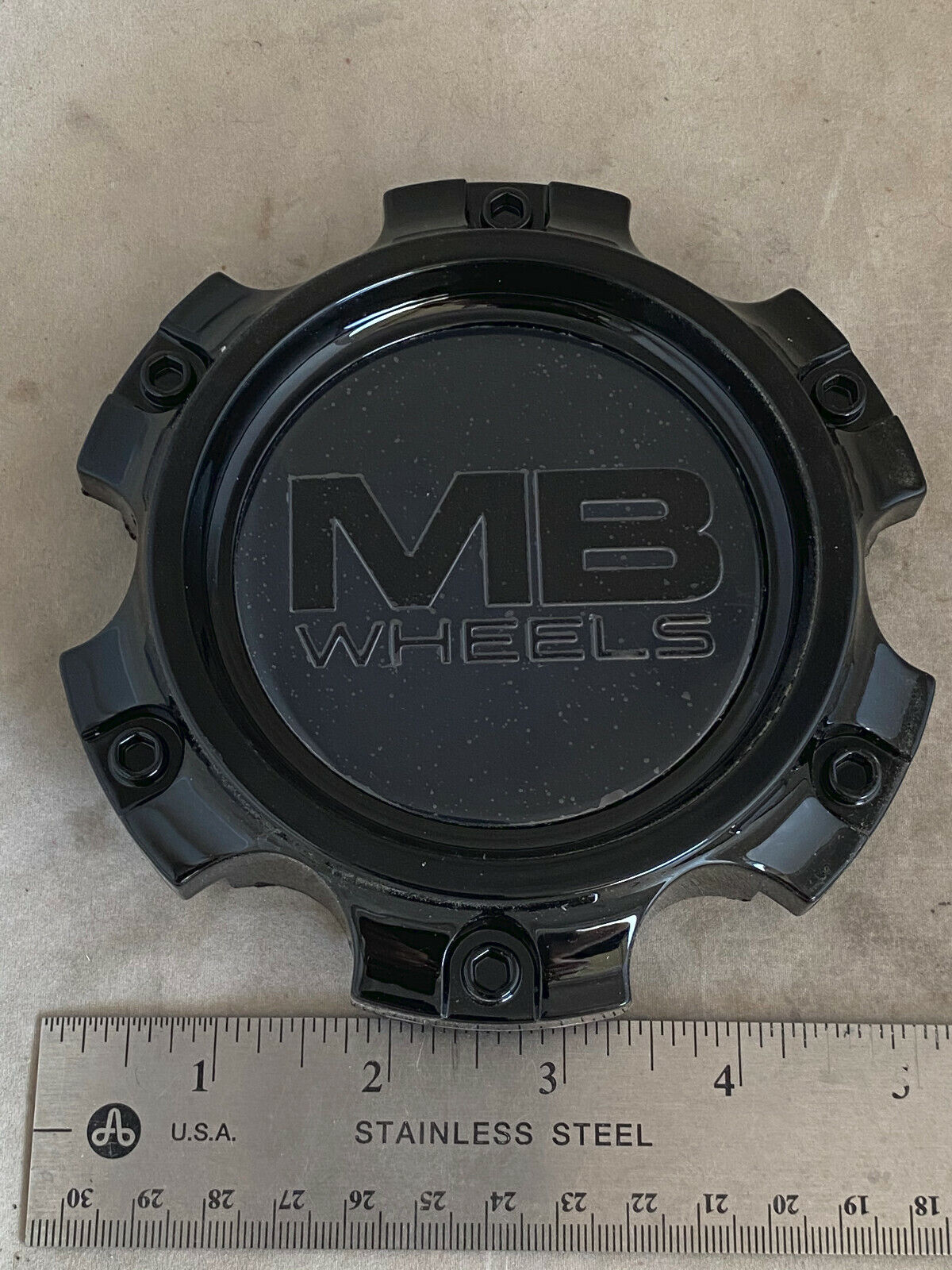 NEW MB Motoring Gloss Black Wheel Rim Hub Cover 6 Lug Cap 5372-61397 CAP5372