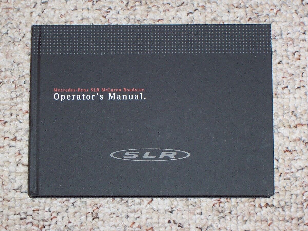 2009 Mercedes Benz SLR McLaren Roadster Owners Owner\'s Operator\'s Manual 5.4L V8