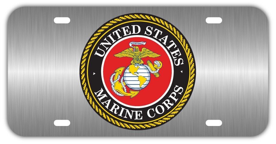 USMC Marine Corps PLASTIC LICENSE PLATE FRONT AUTO USA MADE CAR TRUCK
