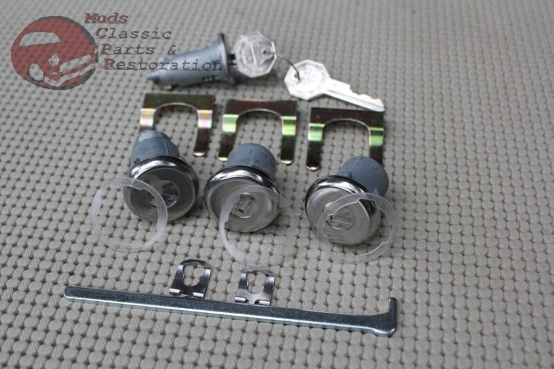 66-67 Chevy GM A Body Ignition Door Trunk Lock Cylinder Set OEM Octagon Keys New