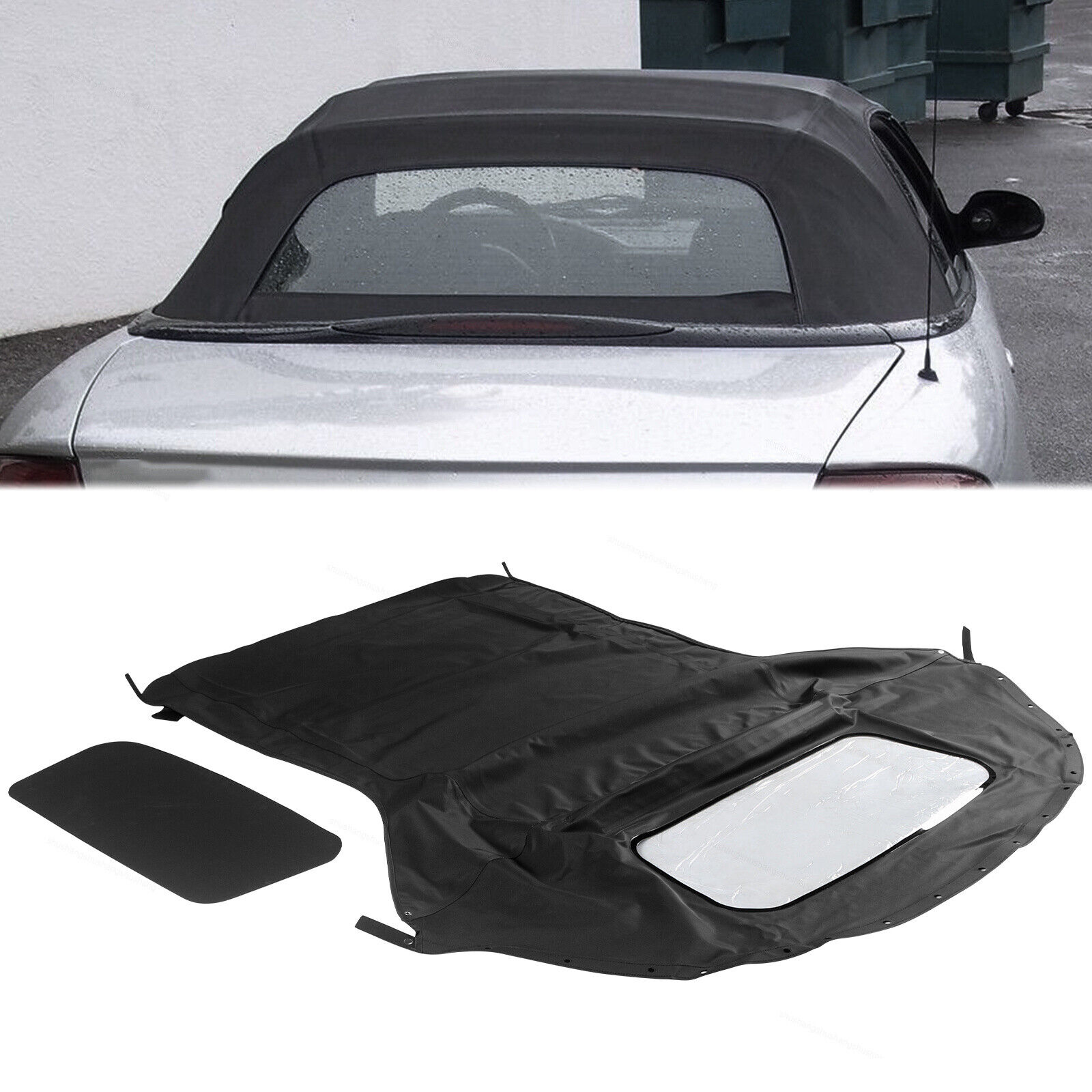Plastic Window Sailcloth Convertible Black Fit 1996-2006 Chrysler Sebring