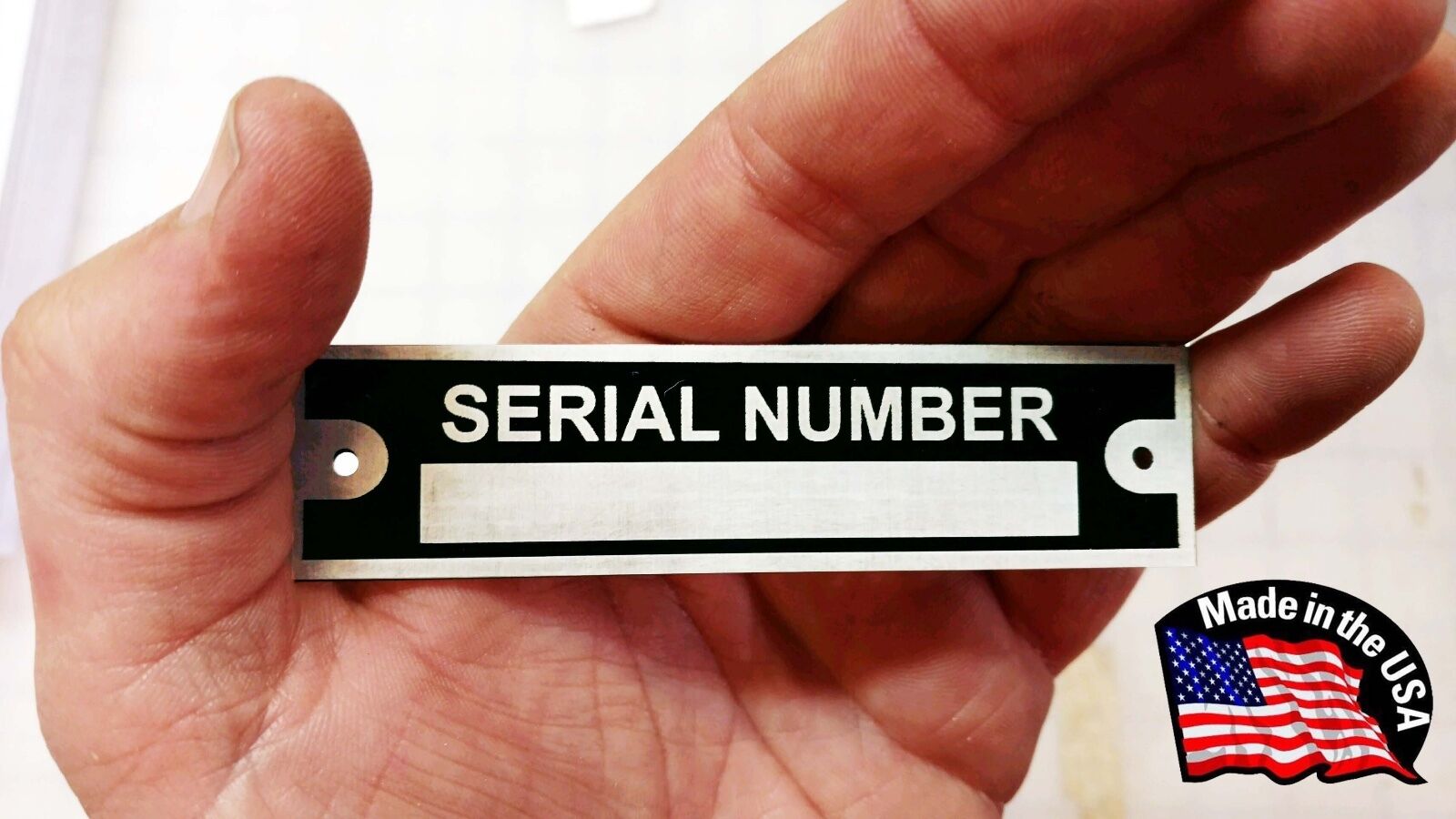SERIAL NUMBER TAG BLANK VEHICLE MACHINE IDENTIFICATION ALUMINUM USA MADE